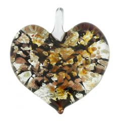 Golden Brown Sparkle Heart-Shaped Pendant