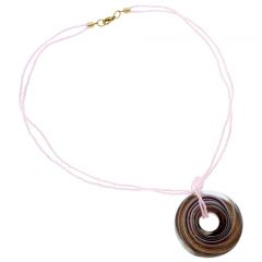 Bagel Pendant Necklace - Purple