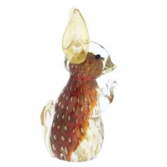 Murano Glass Bullicante Rabbit - Red