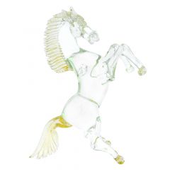 Murano Glass Horse Cristallo Gold - Large