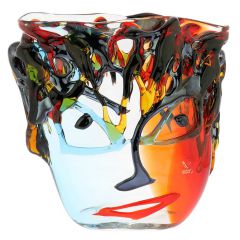 Murano Glass Picasso Head Vase - Wide