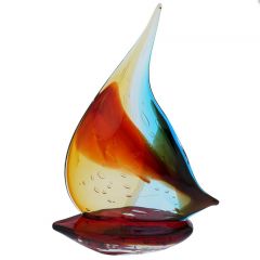 Art Glass Large Sailboat - Rainbow