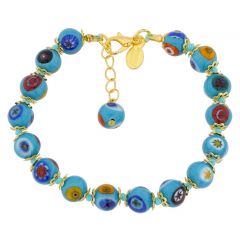Murano Mosaic Bracelet - Aqua Blue