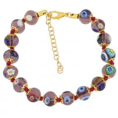 Murano Mosaic Bracelet - Transparent Purple