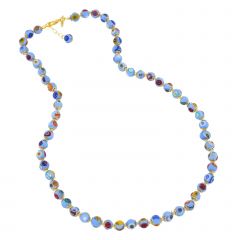 Murano Mosaic Long Necklace - Periwinkle