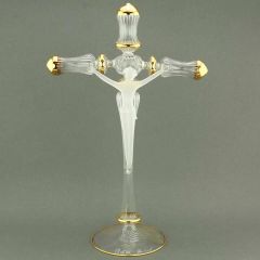 Murano Art Glass Cristallo Crucifix