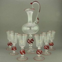 Murano Glass Decanter Set With Pitcher