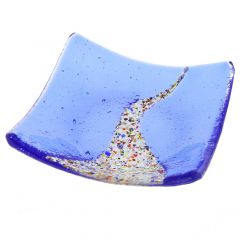 Murano Klimt Square Decorative Plate - Blue
