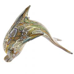 Golden Quilt Millefiori Murano Dolphin