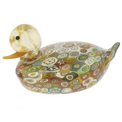 Golden Quilt Millefiori Murano Duck - Large