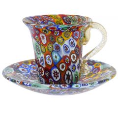 Murano Millefiori Cup and Saucer - Multicolor