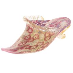 Golden Quilt Tender Rose Millefiori Murano Slipper