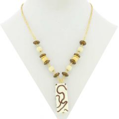 Grazia Murano Glass Necklace - Ivory Gold