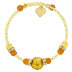 Carino Murano Glass Bracelet - Golden Brown