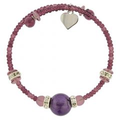 Carino Murano Glass Bracelet - Purple