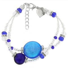 Adelina Murano Glass Bracelet - Blue