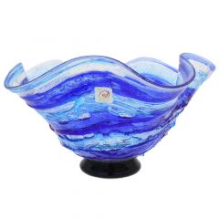 Murano Sbruffo Fazzoletto Bowl - Blue