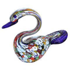 Murano Art Glass Millefiori Swan Sculpture