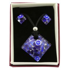 Venetian Reflections Necklace and Earrings Set - Periwinkle