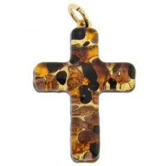 Venetian Reflections Cross Pendant - Topaz Gold