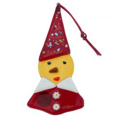 Murano Glass Elf Christmas Ornament - Yellow