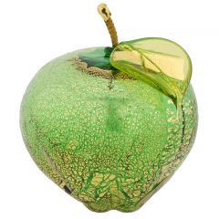 Murano Glass Green Apple Figurine