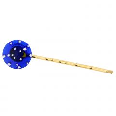 Murano Millefiori Hairpin with Round Starry Night Murano Bead Medium