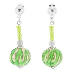 Canaletto Earrings - Silver Emerald