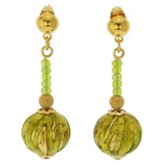 Canaletto Earrings - Gold Herb Green