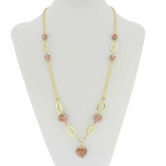 Amore Murano Necklace - Sparkly Rose