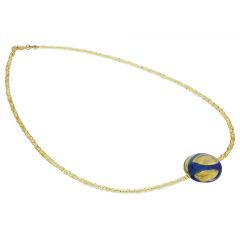 Royal Blue Circle Necklace