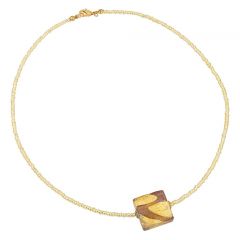 Royal Purple Square Necklace - 1 Bead
