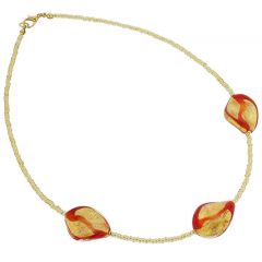 Royal Red Spirals Necklace