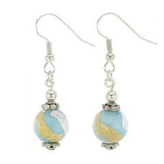 Antico Tesoro Balls Earrings - Turquoise Gold and Silver
