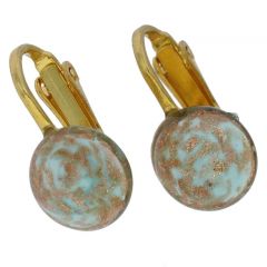 Murano Sparkles Cabochon Clip Earrings - Sky Blue