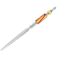 Murano Glass Letter Opener - Red Gold Waves
