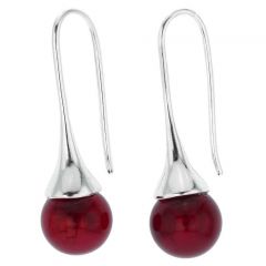Murano Drop Earrings - Ruby Red