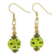 Antico Tesoro Balls Earrings - Spotted Green