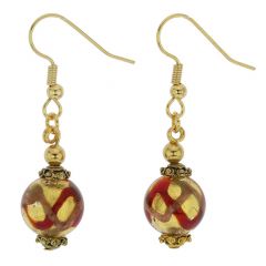 Antico Tesoro Balls Earrings - Red Waves Gold