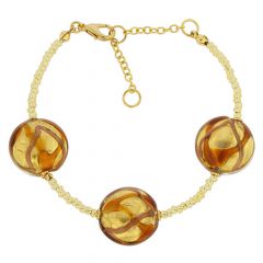 Royal Murano Bracelet - Topaz Waves Gold
