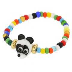 Murano Glass Panda Bear Children's Bracelet