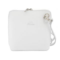 Fioretta Italian Genuine Leather Small Crossbody Bag Shoulder Bag Purse For Women - White
