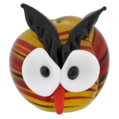 Murano Glass Small Round Owl - Yellow