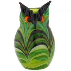 Murano Glass Small Owl - Green