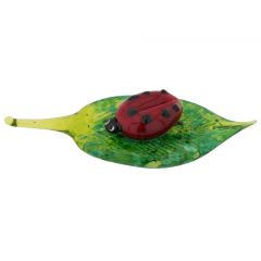 Murano Glass Ladybug On Leaf