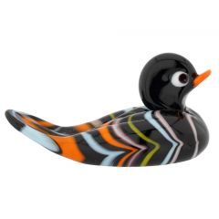 Murano Glass Swimming Duck - Black