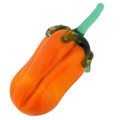 Murano Glass Bell Pepper Figurine - Orange