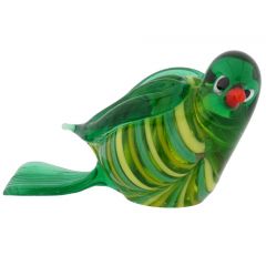 Murano Glass Dove Bird - Green