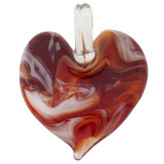 Venetian Marble Heart Pendant - Red