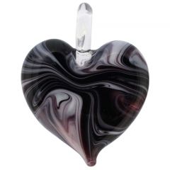 Venetian Marble Heart Pendant - Dark Purple